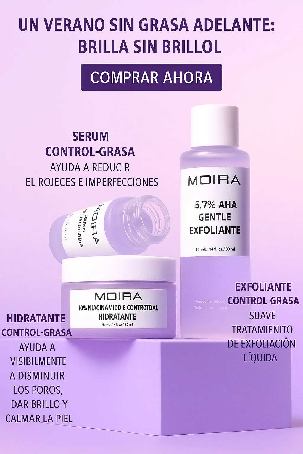 EXFOLIANTE SUAVE MOIRA CON 5.7% DE AHA - Image 2